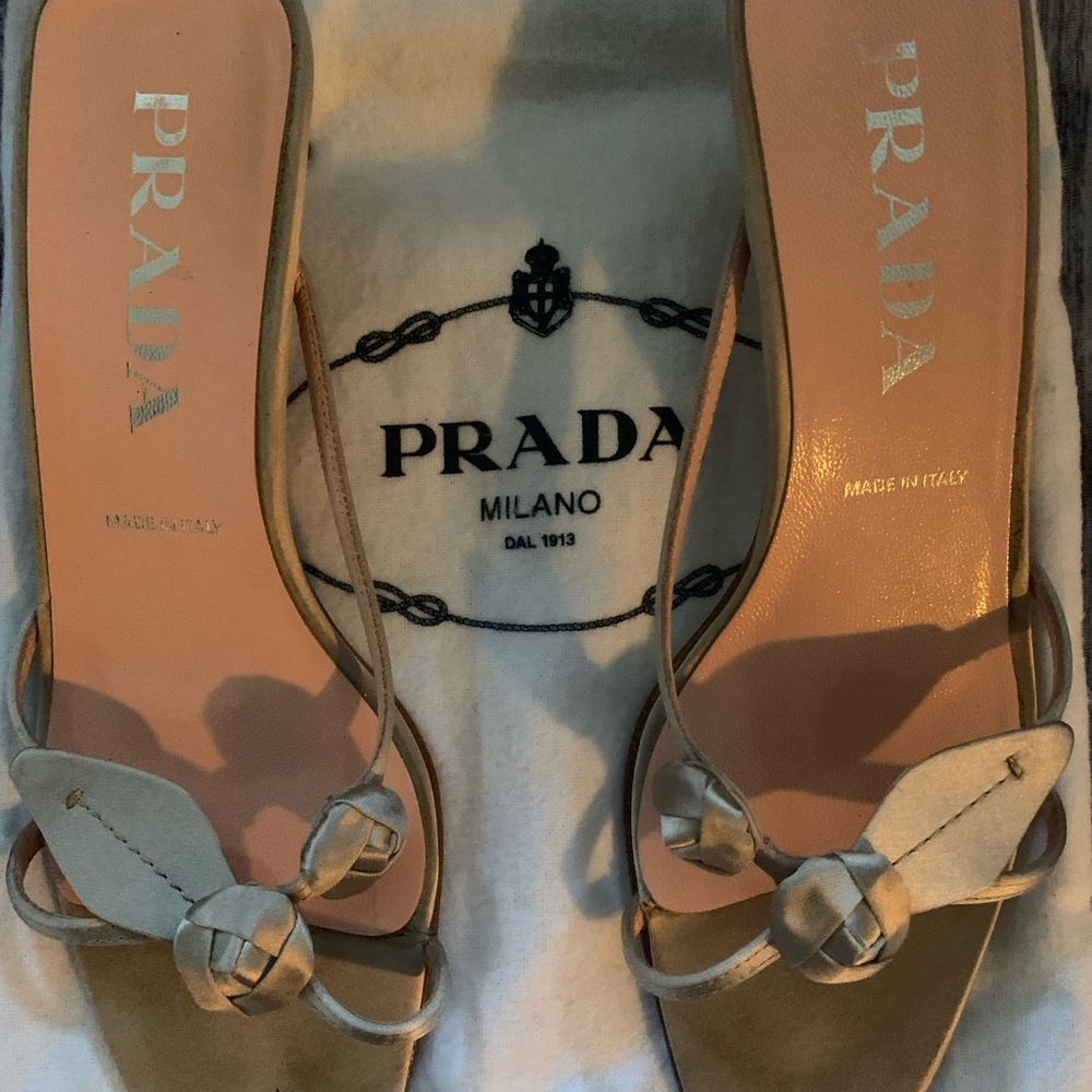 Prada Women's Heeled Sandals Size 35 1/2  Made in Italy